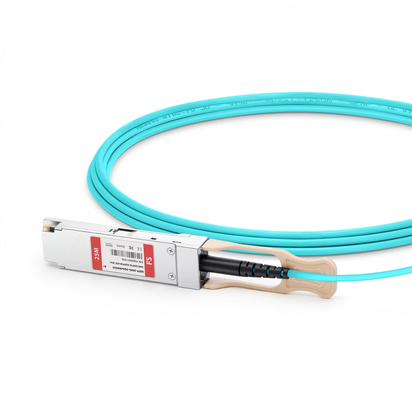 25m (82ft) Arista Networks Compatible 200G QSFP56 4 x 50G PAM4 to 2 x 100G QSFP28 4 x 25G NRZ Active Optical Breakout Cable