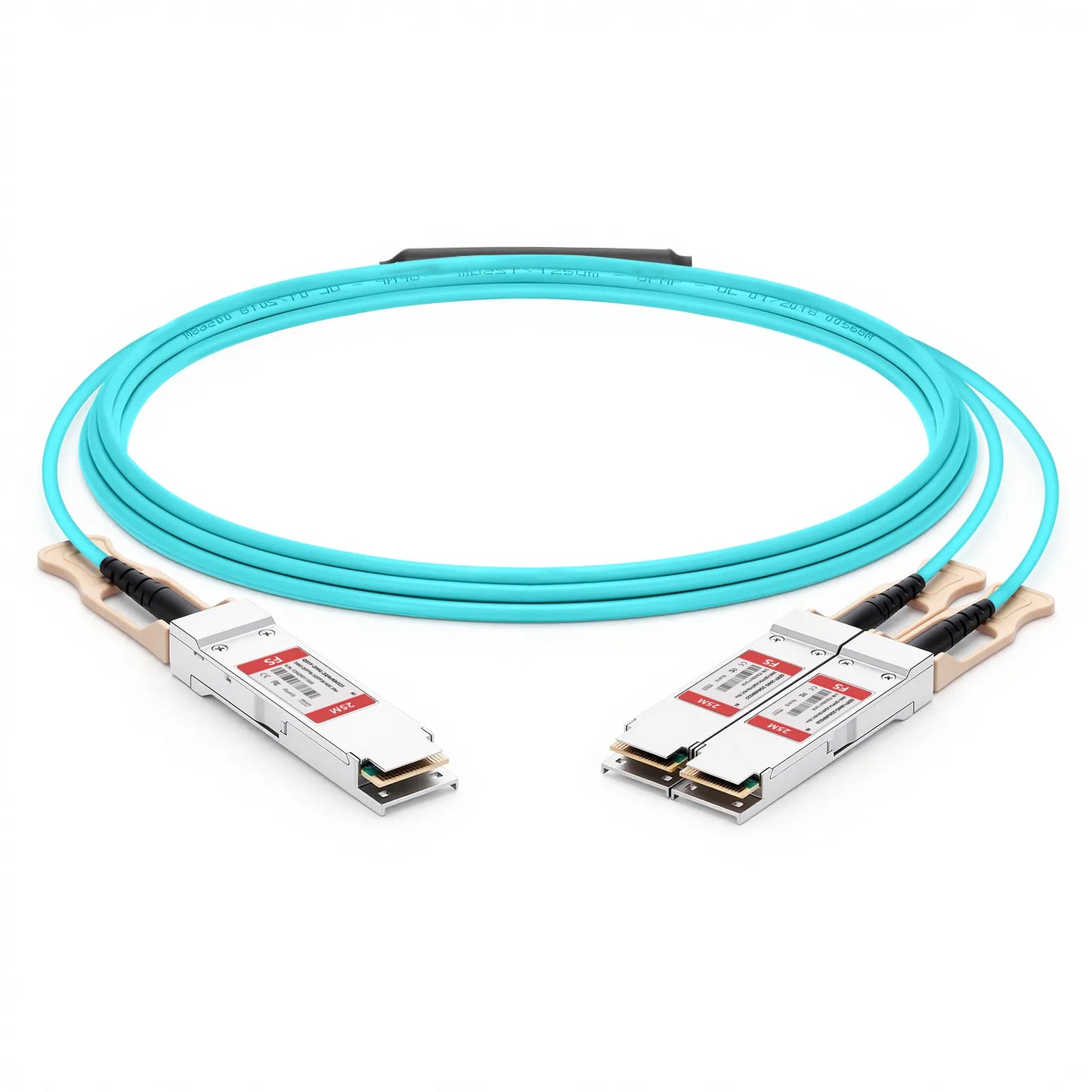 25m (82ft) Arista Networks Compatible 200G QSFP56 4 x 50G PAM4 to 2 x 100G QSFP28 4 x 25G NRZ Active Optical Breakout Cable