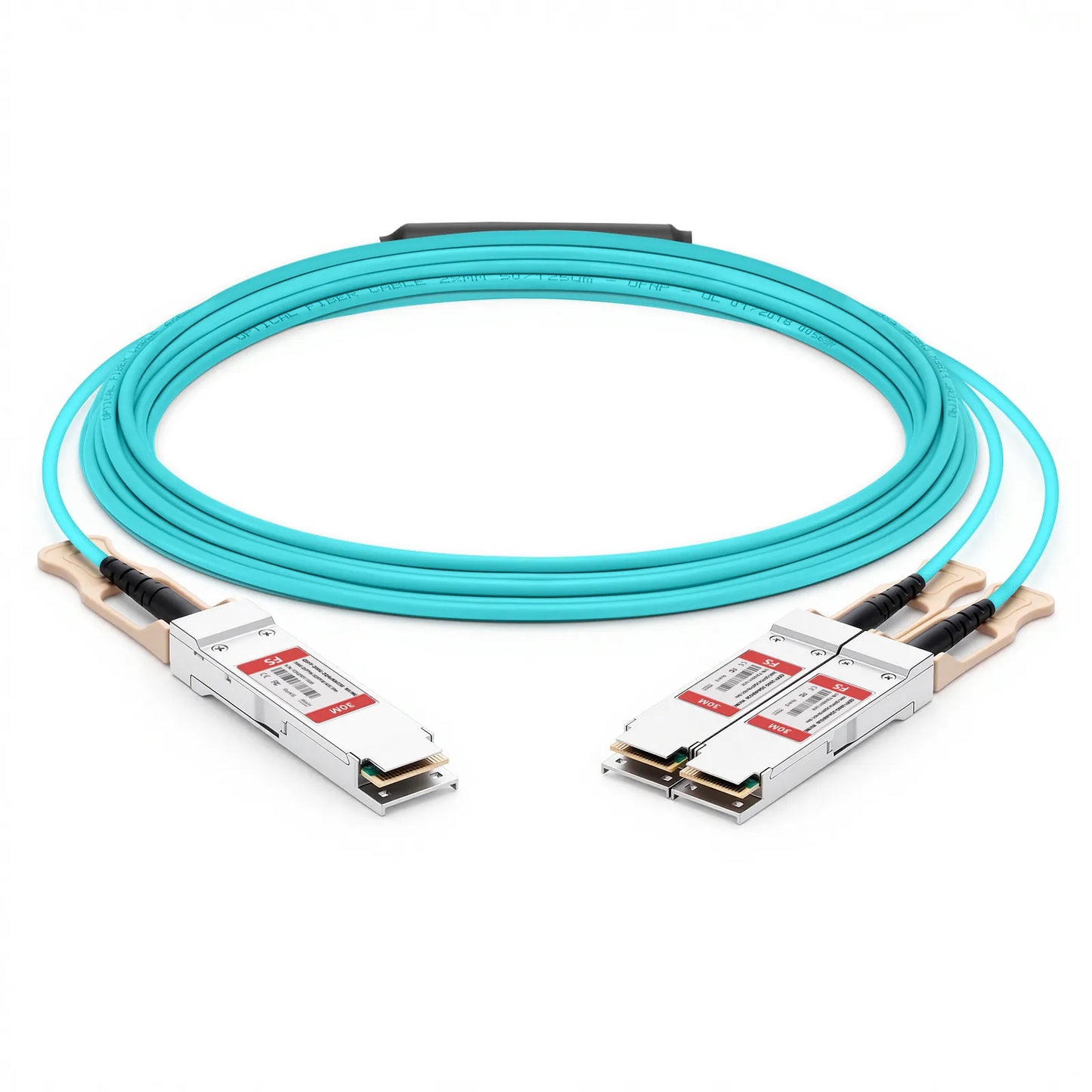 30m (98ft) NVIDIA/Mellanox Compatible 200G QSFP56 4 x 50G PAM4 to 2 x 100G QSFP28 4 x 25G NRZ Ethernet Active Optical Breakout Cable