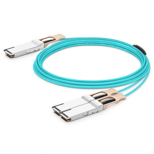 30m (98ft) Arista Networks Compatible 200G QSFP56 4 x 50G PAM4 to 2 x 100G QSFP28 4 x 25G NRZ Active Optical Breakout Cable