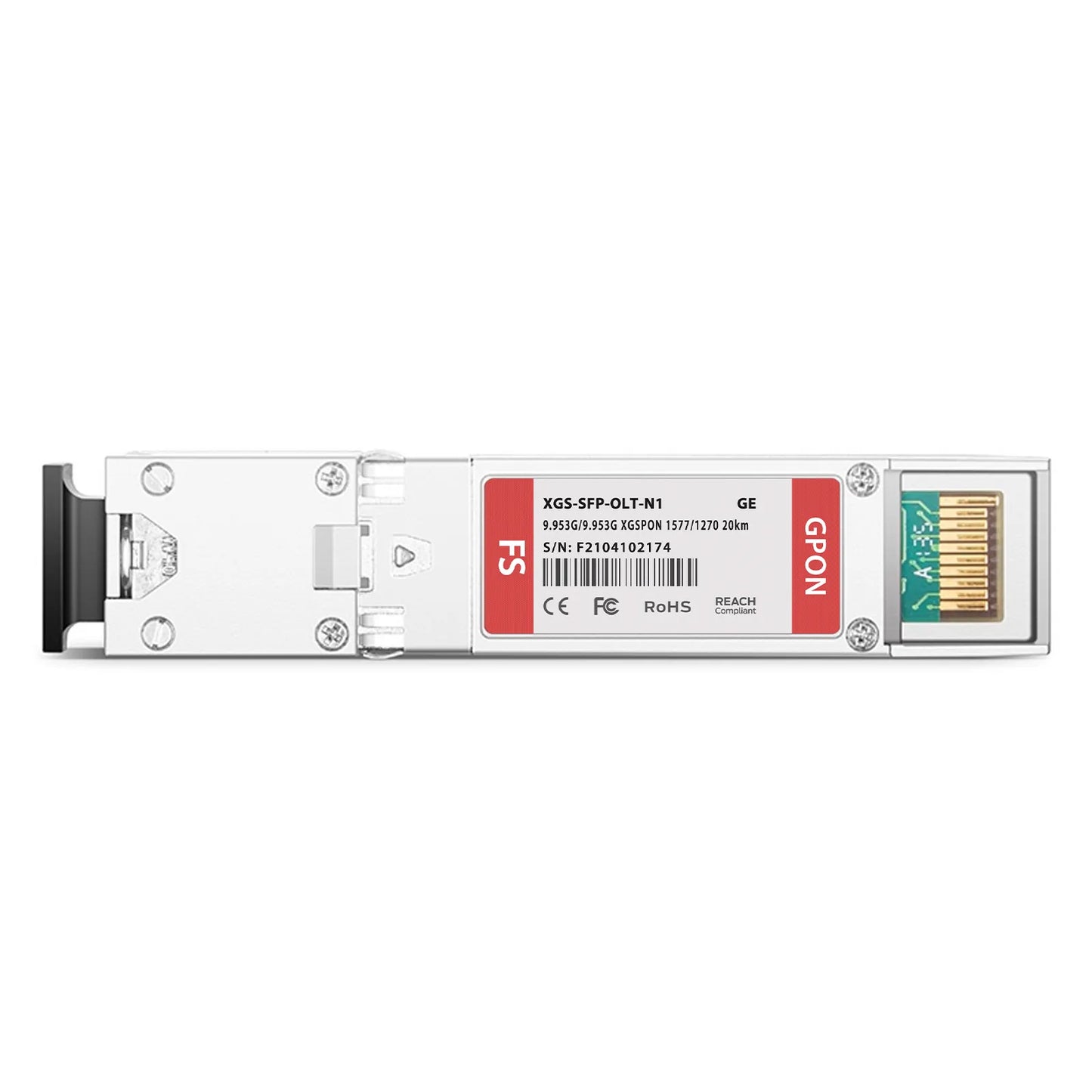 Generic Compatible XGSPON OLT SFP+ 1577nm-TX/1270nm-RX 9.953G-TX/9.953G-RX Class N1 20km DOM Simplex SC/UPC SMF Optical Transceiver Module
