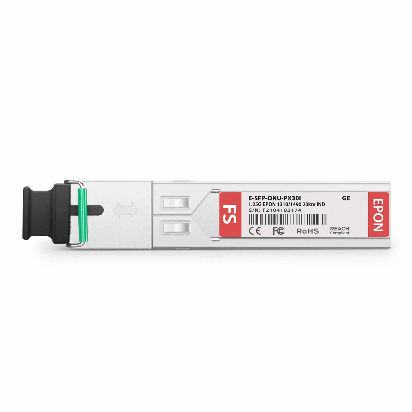 Generic Compatible EPON ONU SFP 1310nm-TX/1490nm-RX 1.25G-TX/1.25G-RX Class PX20+ 20km DOM Simplex SC/APC SMF Optical Transceiver Module (Industrial)