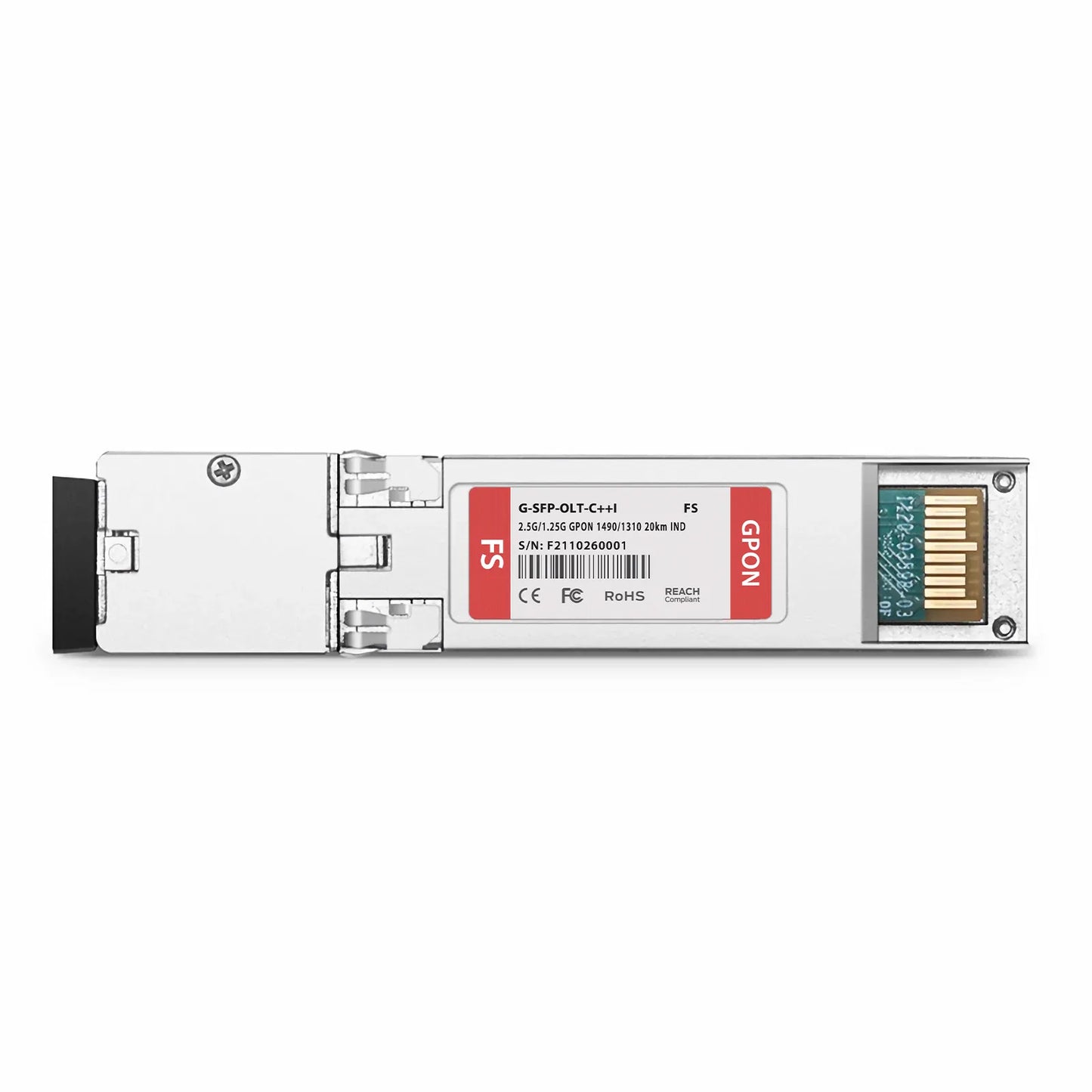 GPON OLT SFP 1490nm-TX/1310nm-RX 2.488G-TX/1.244G-RX Class C++ 20km DOM Simplex SC/UPC SMF Optical Transceiver Module (Industrial)