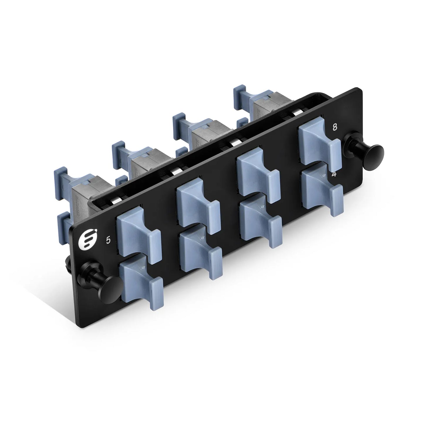 FHD™ Fiber Adapter Panel, OM3/OM4, 8 x MTP®-8/12/24 Key Up to Key Up (Charcoal Gray) Adapter, Type B