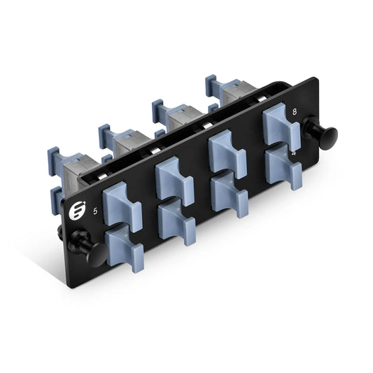 FHD™ Fiber Adapter Panel, OM3/OM4, 8 x MTP®-8/12/24 Key Up to Key Up (Charcoal Gray) Adapter, Type B