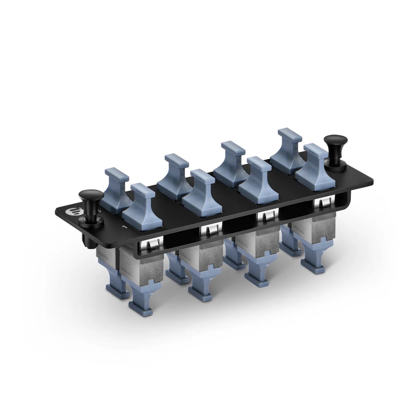 FHD™ Fiber Adapter Panel, OM3/OM4, 8 x MTP®-8/12/24 Key Up to Key Up (Charcoal Gray) Adapter, Type B