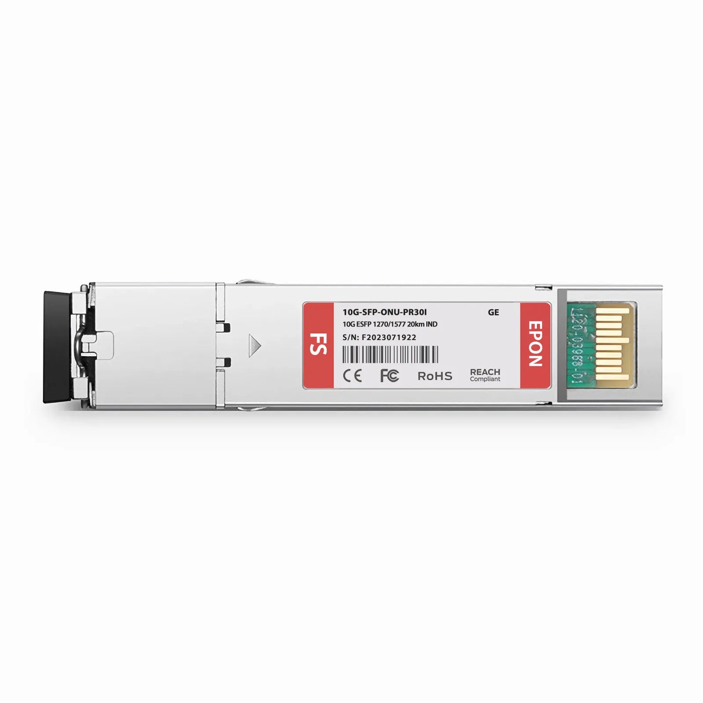 Generic Compatible 10G EPON ONU SFP+ 1270nm-TX/1577nm-RX 10.3125G-TX/10.3125G-RX Class PR30 20km DOM Simplex SC/UPC SMF Optical Transceiver Module (Industrial)