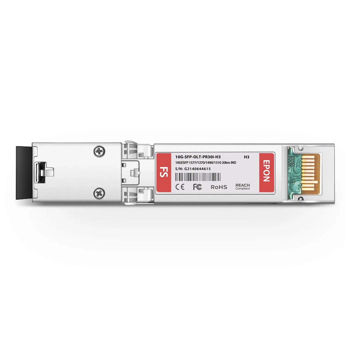 H3C Compatible 10G EPON OLT SFP+ 1577nm-TX/1270nm-RX and 1490nm-TX/1310nm-RX Class PR30 20km DOM Simplex SC/UPC SMF Optical Transceiver Module (Industrial)