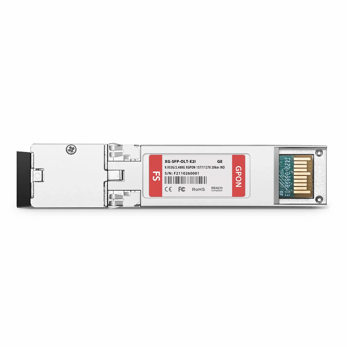 Generic Compatible XGPON OLT SFP+ 1577nm-TX/1270nm-RX 9.953G-TX/2.488G-RX Class E2 20km DOM Simplex SC/UPC SMF Optical Transceiver Module