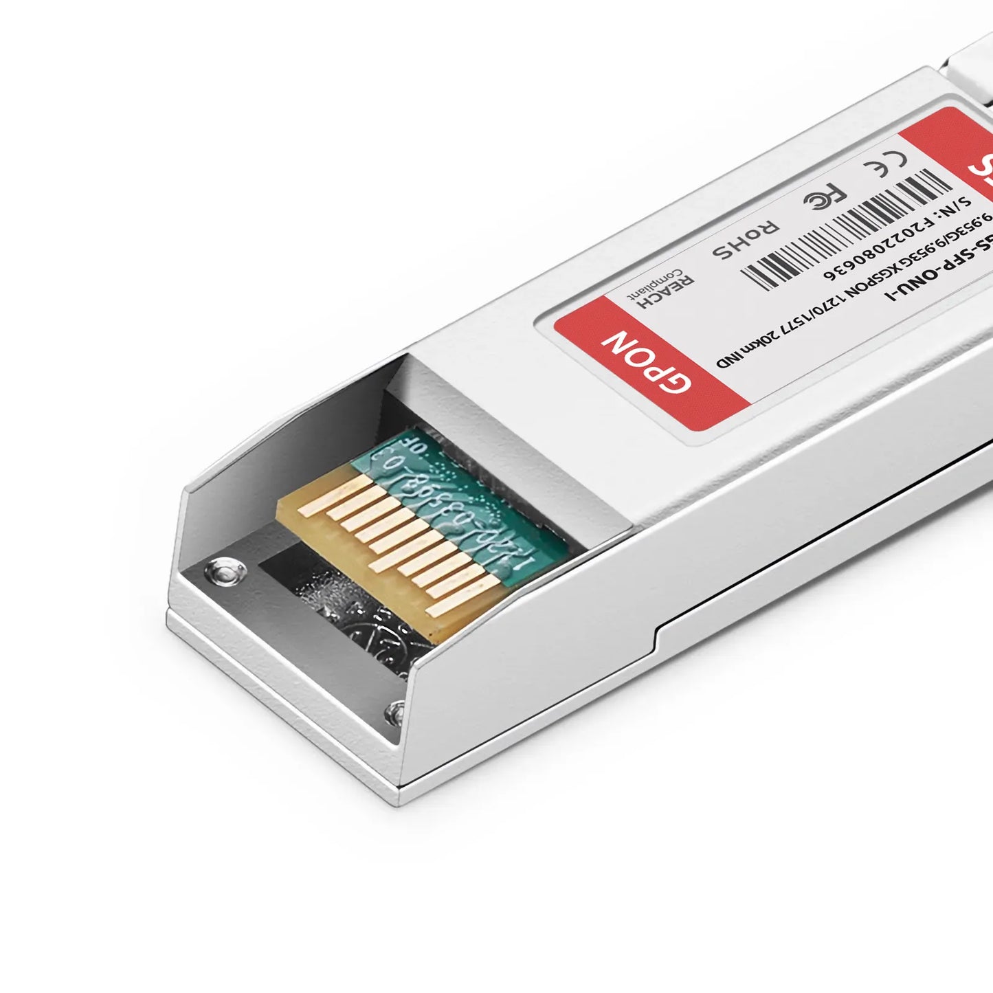 Customized XGSPON ONU SFP+ 1270nm-TX/1577nm-RX 9.953G-TX/9.953G-RX Class N1/N2/E1 20km DOM Simplex SC/APC SMF Optical Transceiver Module (Industrial)