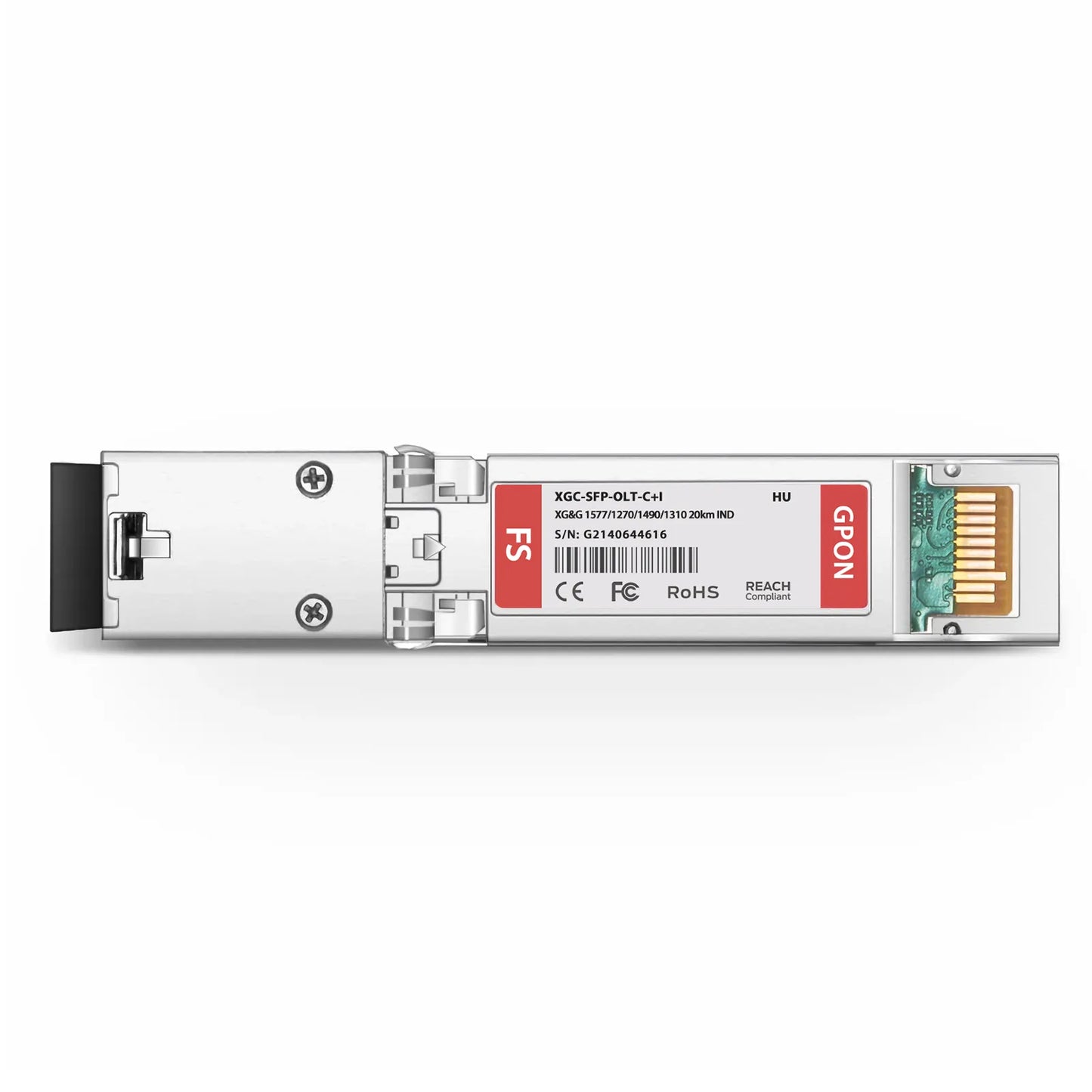 HW Compatible XG-PON&GPON Combo OLT SFP+ 1577nm-TX/1270nm-RX and 1490nm-TX/1310nm-RX Class C+ 20km DOM Simplex SC/UPC SMF Optical Transceiver Module (Industrial)