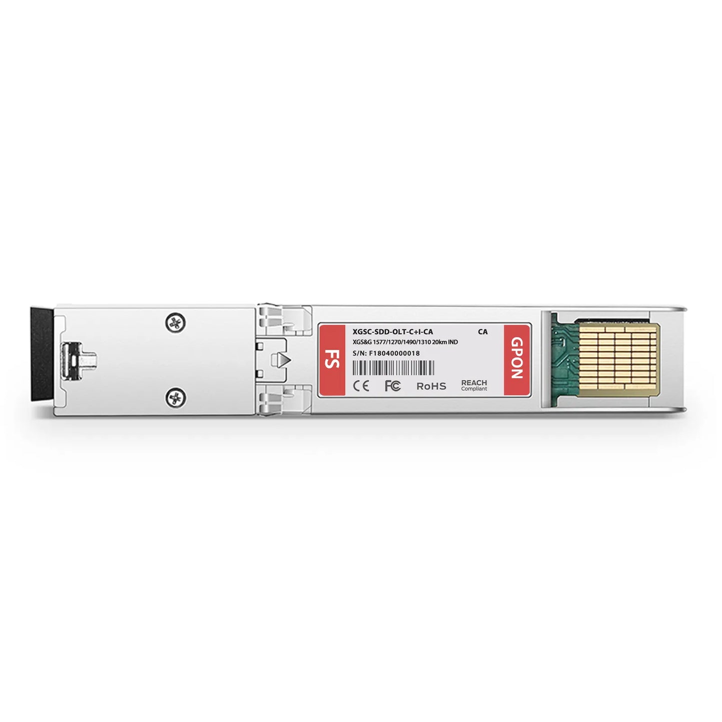 Calix Compatible XGS-PON&GPON Combo OLT SFP-DD 1577nm-TX/1270nm-RX and 1490nm-TX/1310nm-RX Class C+ 20km DOM Simplex SC/UPC SMF Optical Transceiver Module (Industrial)