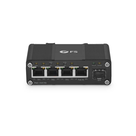 Unmanaged 4 x 10/100/1000Base-T RJ45 to 1 x 100/1000Base-X SFP Gigabit Ethernet PoE++ with PSE and PD Media Converter