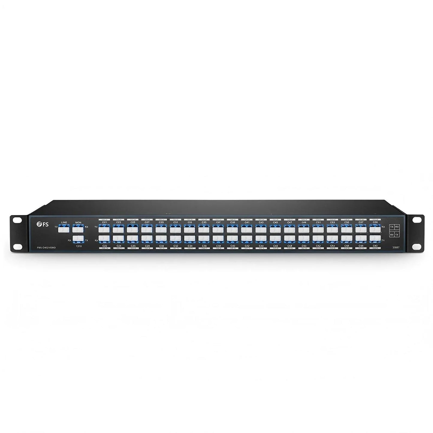 40 Channels DWDM Mux Demux, 100GHz C21-C60, with Monitor and 1310nm Port, 3.5dB Typical IL, LC/UPC, Dual Fiber, FMU 1U Rack Mount