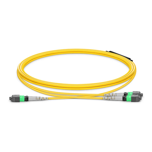 NVIDIA/Mellanox MFP7E40-N001 Compatible 1m (3ft) MTP® Breakout Cable, MTP®-12 APC (Female) to 2 x MTP®-4 APC (Female), 8 Fibers, Single Mode (OS2), Dual Rated (OFNR/LSZH), 0.35dB Max, Type B, Yellow