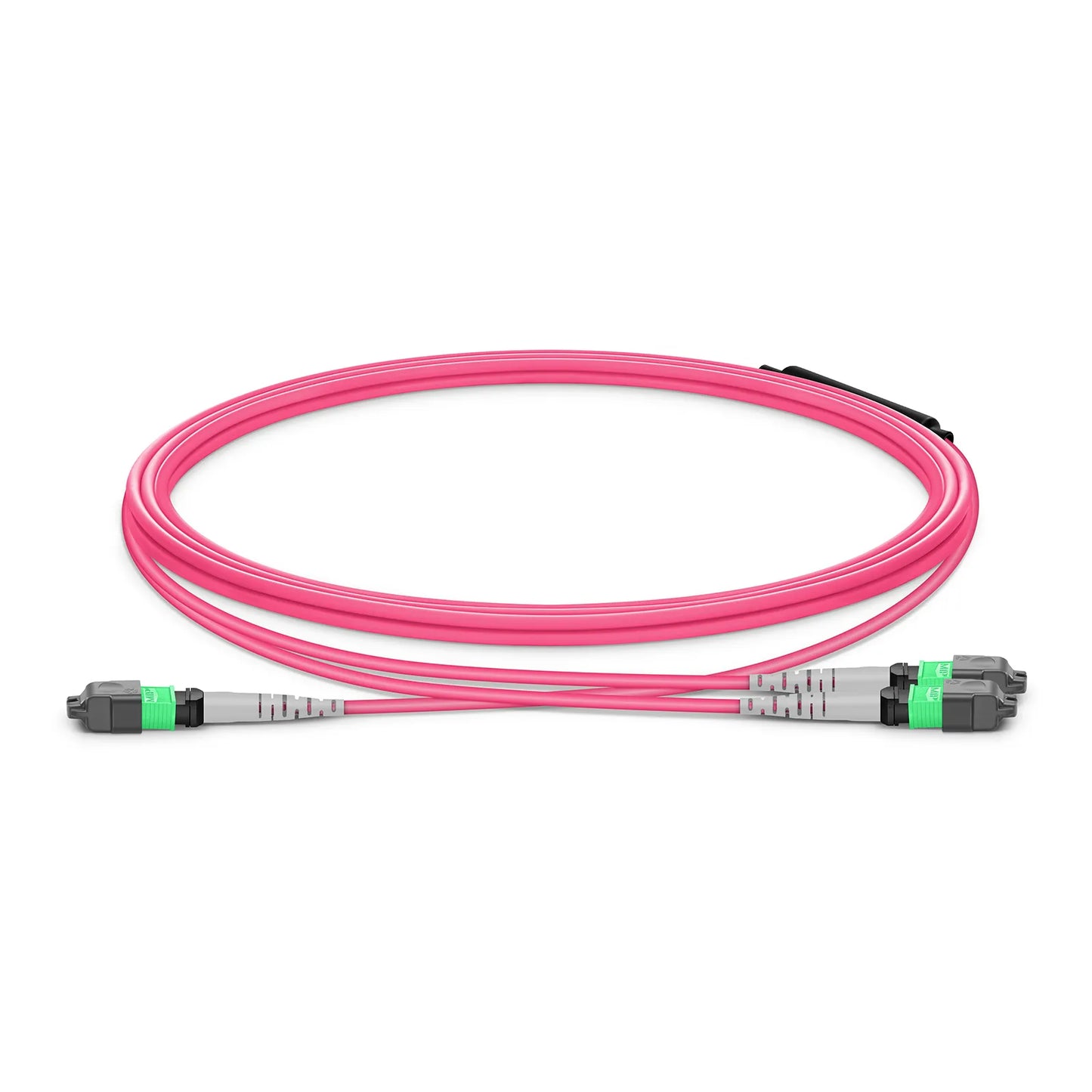 NVIDIA/Mellanox MFP7E20-N001 Compatible 1m (3ft) MTP® Breakout Cable, MTP®-12 APC (Female) to 2 x MTP®-4 APC (Female), 8 Fibers, Multimode (OM4), Plenum (OFNP), 0.35dB Max, Type B, Magenta