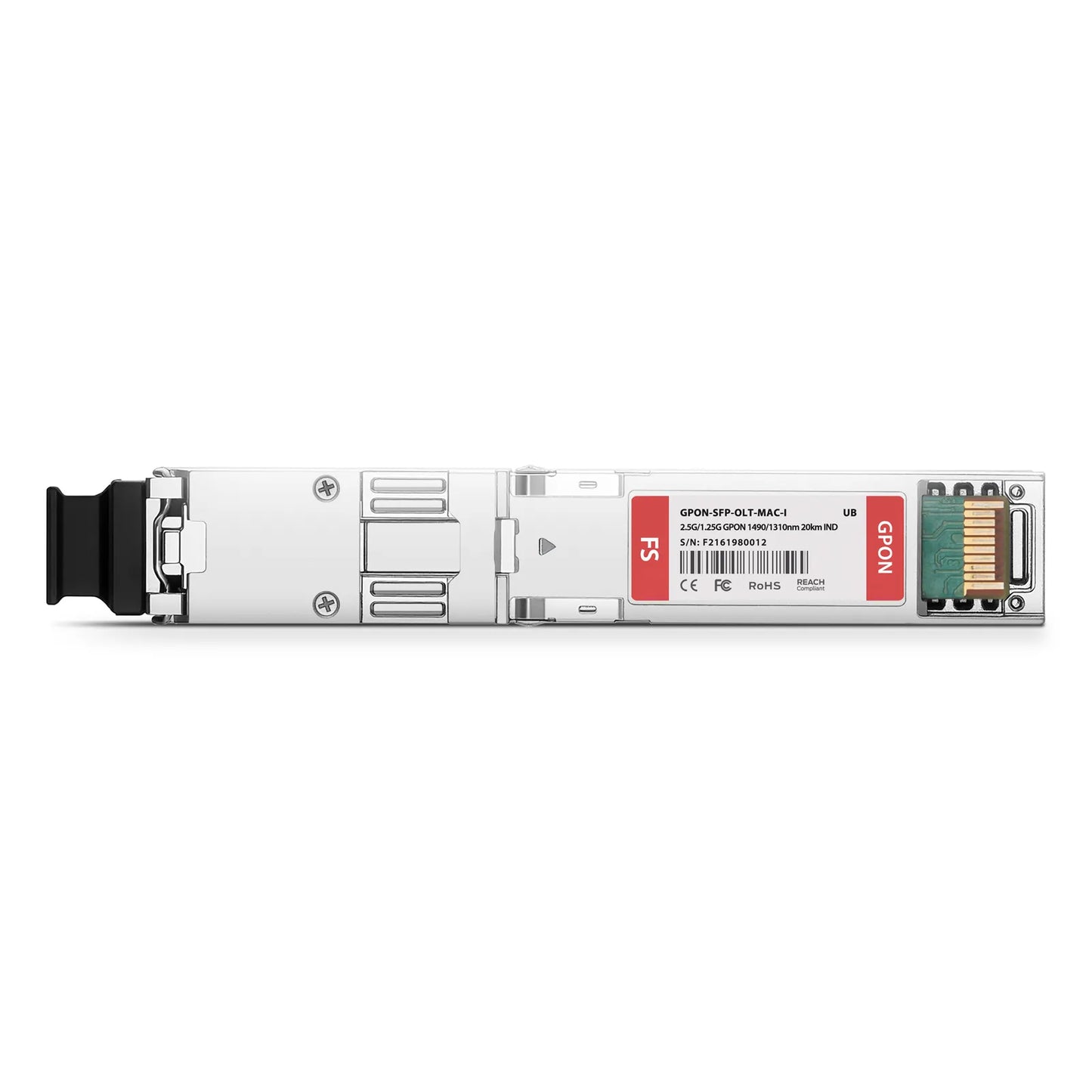 Ubiquiti Compatible GPON OLT Stick with MAC SFP 1490nm-Tx/1310nm-Rx 2.488G-Tx/1.244G-Rx Class C+ 20km DOM Simple SC/UPC SMF Optical Transceiver Module (Industrial)