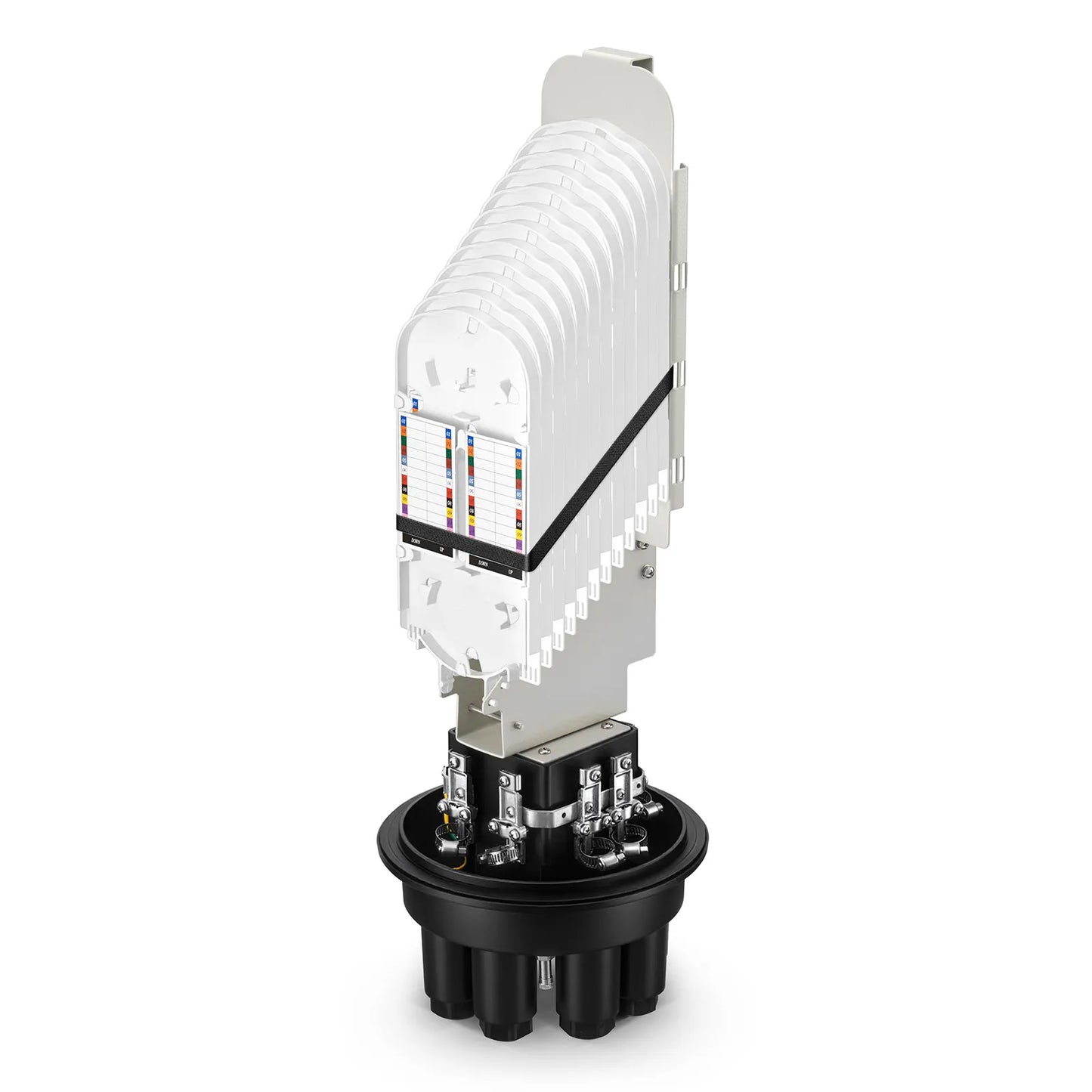 288 Fibers 1In-6Out Dome Fiber Optic Splice Closure, Mechanical Seal, with 1 Pre-installed Fusion Splice Tray