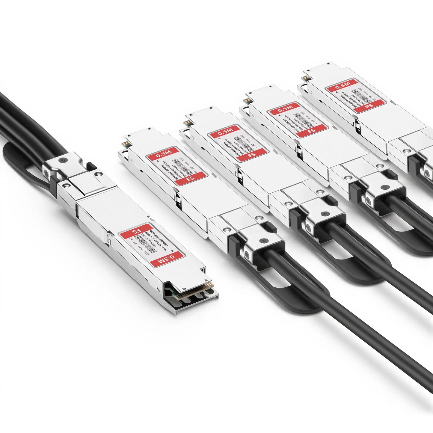 0.5m (2ft) Arista Networks Compatible 800G OSFP 8 x 100G PAM4 Finned Top to 4 x 200G OSFP 2 x 100G PAM4 Finned Top Passive Direct Attach Copper Breakout Cable
