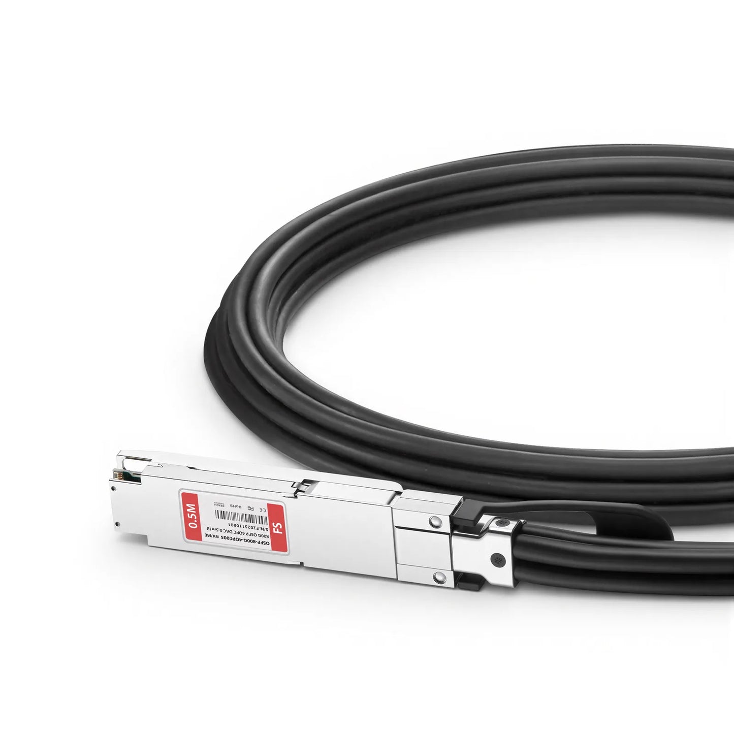 0.5m (2ft) NVIDIA/Mellanox MCP7Y50-N0005 Compatible 800G OSFP 8 x 100G PAM4 Finned Top to 4 x 200G OSFP 2 x 100G PAM4 Finned Top InfiniBand NDR Passive Direct Attach Copper Breakout Cable for Quantum-2 Switches