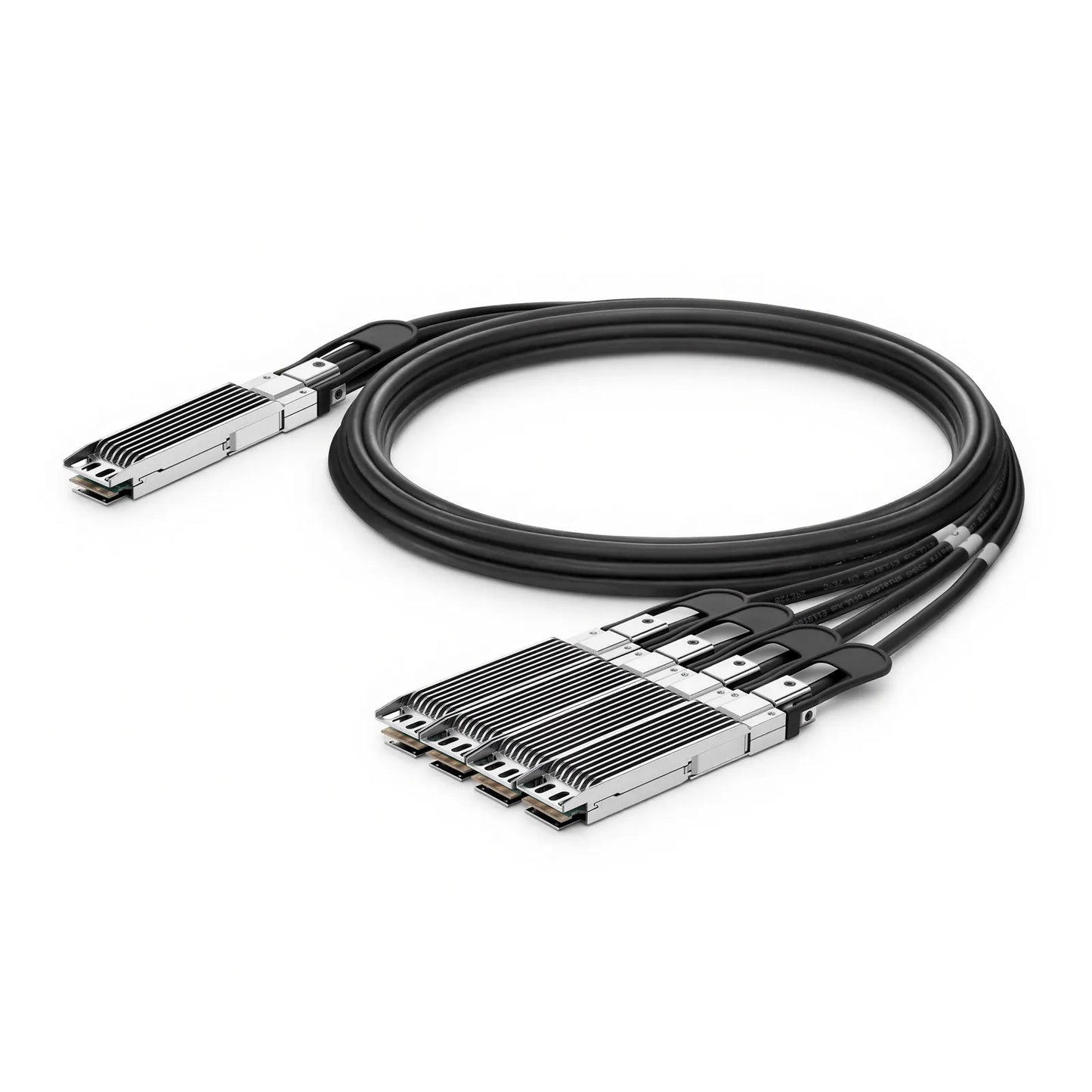 1.5m (5ft) NVIDIA/Mellanox MCP7Y50-N0015 Compatible 800G OSFP 8 x 100G PAM4 Finned Top to 4 x 200G OSFP 2 x 100G PAM4 Finned Top InfiniBand NDR Passive Direct Attach Copper Breakout Cable for Quantum-2 Switches