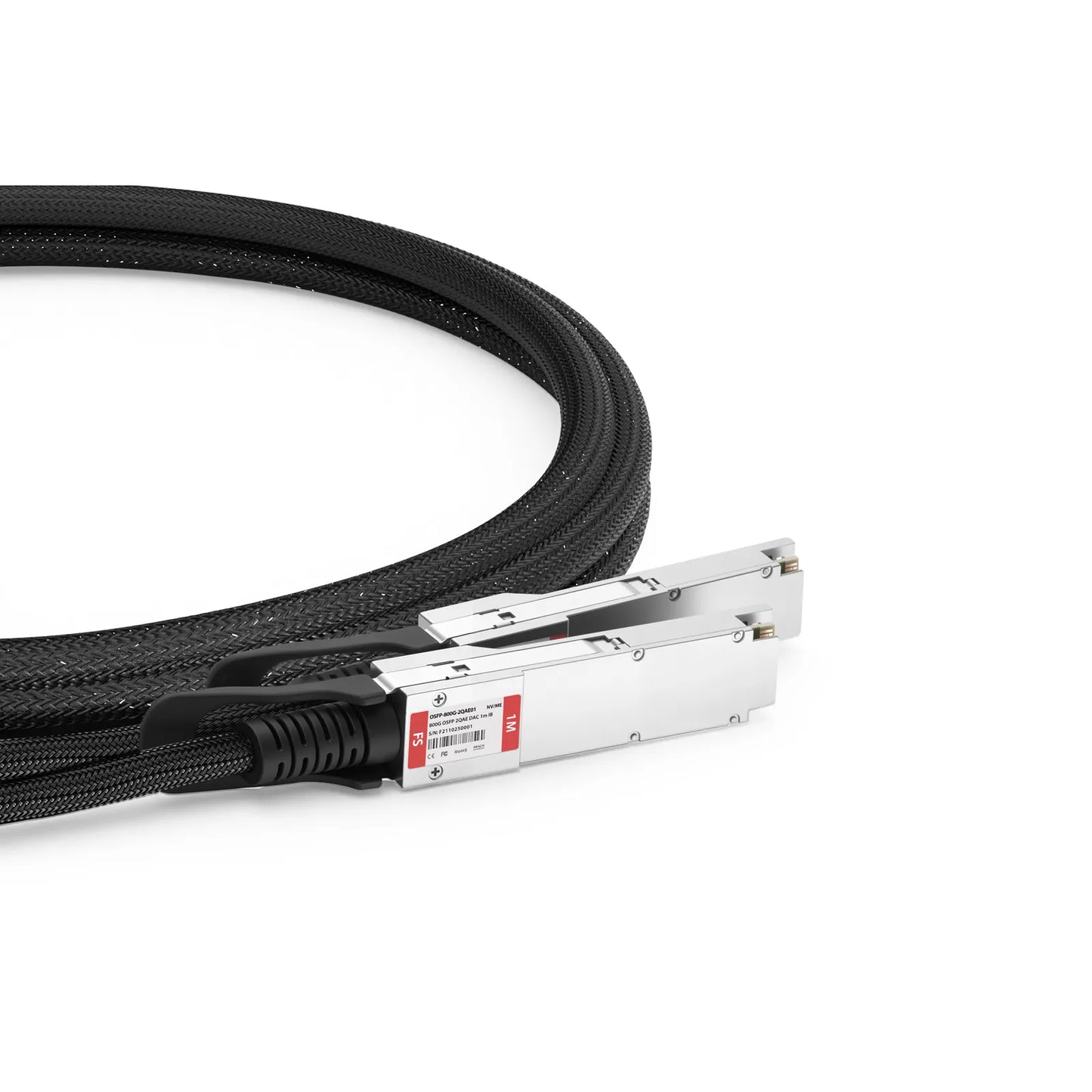 1m (3ft) NVIDIA/Mellanox Compatible 800G Twin-port OSFP 8 x 100G PAM4 Finned Top to 2 x 400G QSFP112 4 x 100G PAM4 InfiniBand NDR Active Electrical Breakout Cable for Quantum-2 Switches and ConnectX-7 HCA