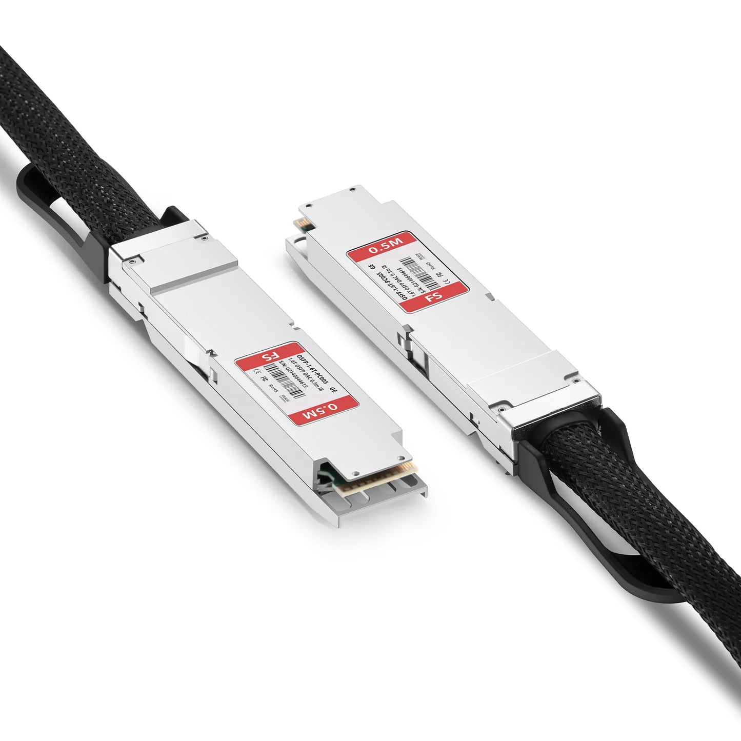 0.5m (2ft) Generic Compatible 1.6T OSFP224 8 x 200G PAM4 Closed Finned Top Passive Direct Attach Copper Twinax Cable