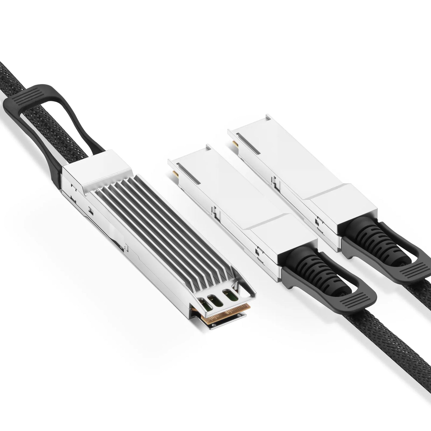 1m (3ft) Arista Networks Compatible 800G Twin-port OSFP 8 x 100G PAM4 Finned Top to 2 x 400G QSFP112 4 x 100G PAM4 Active Electrical Breakout Cable