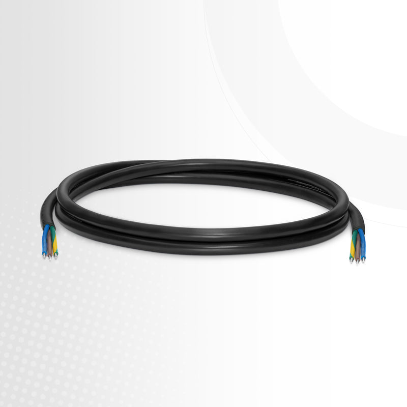 6ft (1.8m) Stripped End to Stripped End 17AWG 250V/10A Power Cord, Black