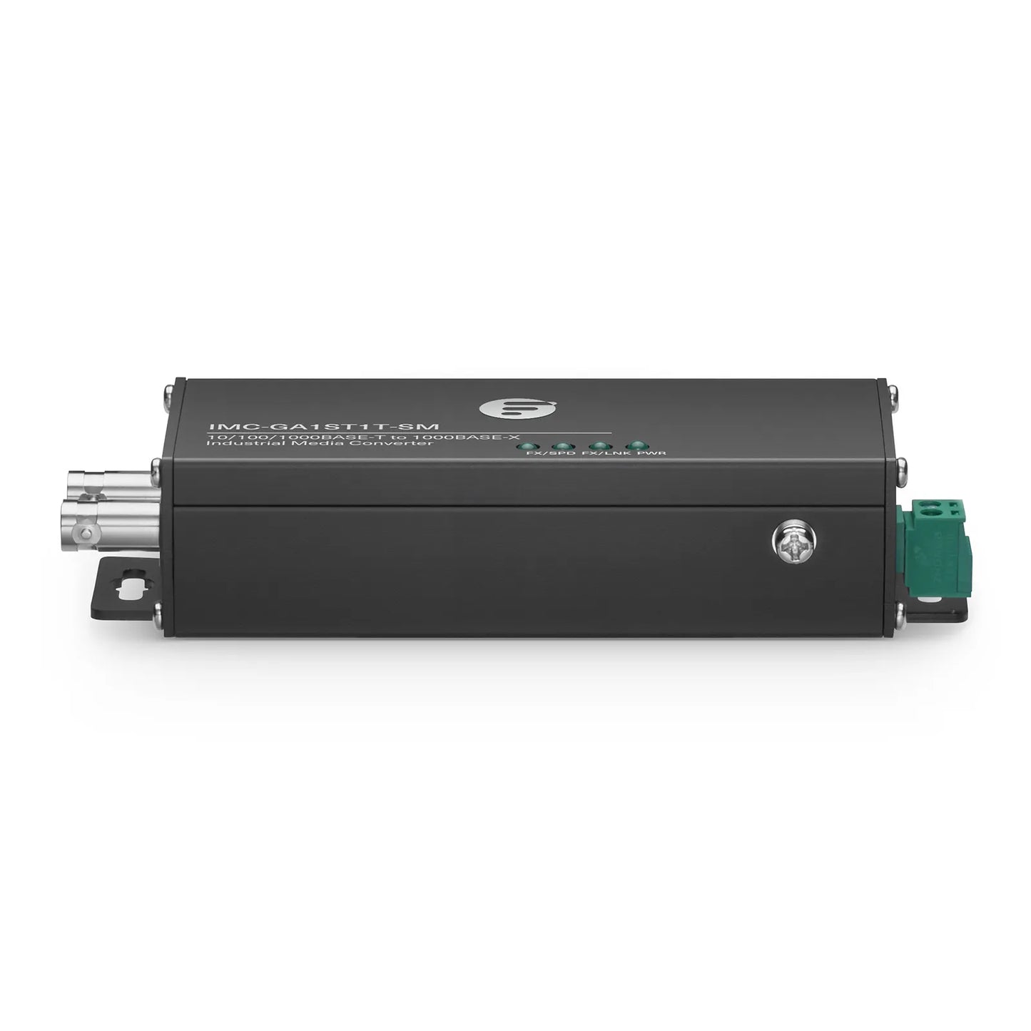 Mini Industrial Unmanaged 1x 10/100/1000Base-T RJ45 to 1x 1000Base-X Single Mode ST 1310nm 20km Gigabit Ethernet Media Converter, British Plug Standard