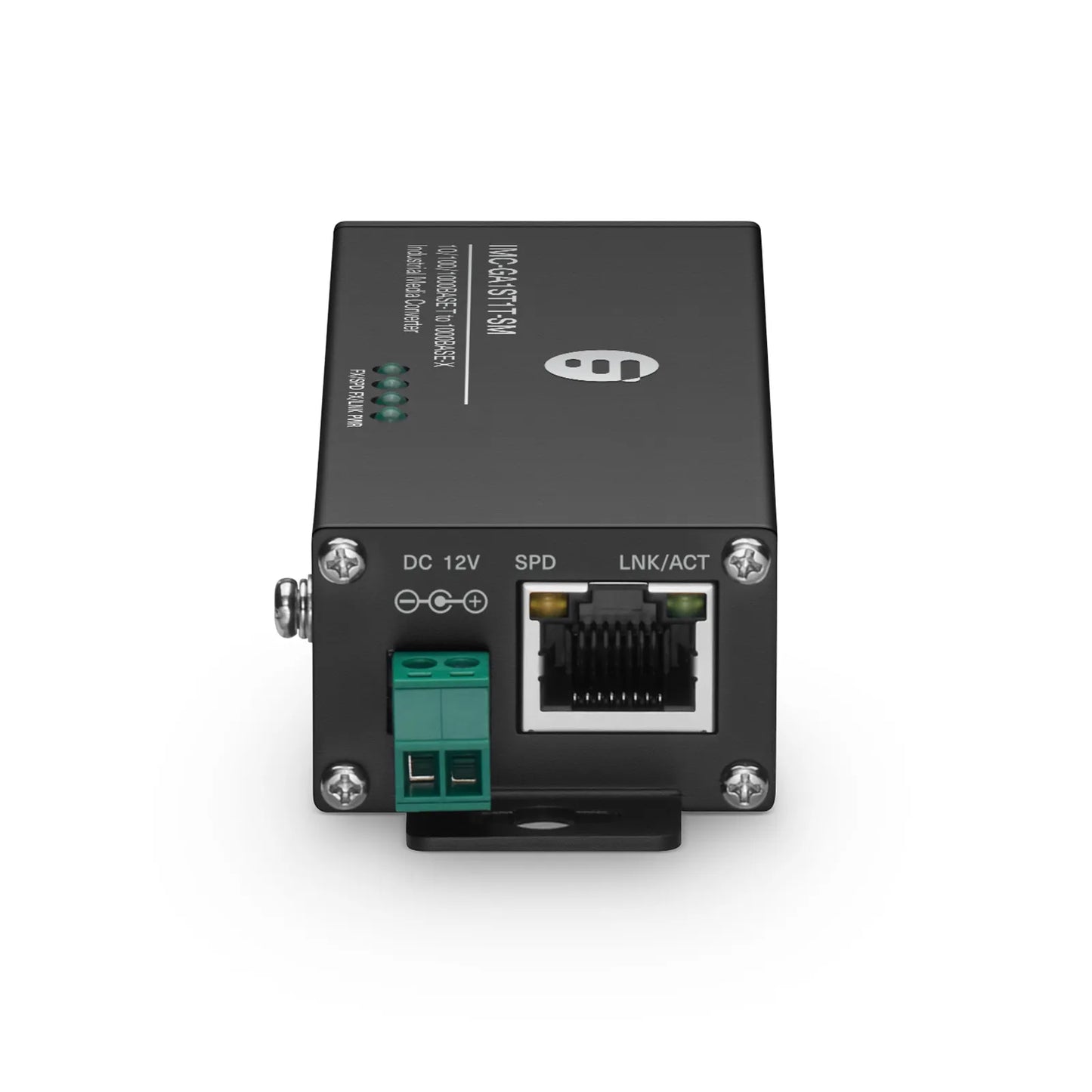 Mini Industrial Unmanaged 1x 10/100/1000Base-T RJ45 to 1x 1000Base-X Single Mode ST 1310nm 20km Gigabit Ethernet Media Converter, American Plug Standard