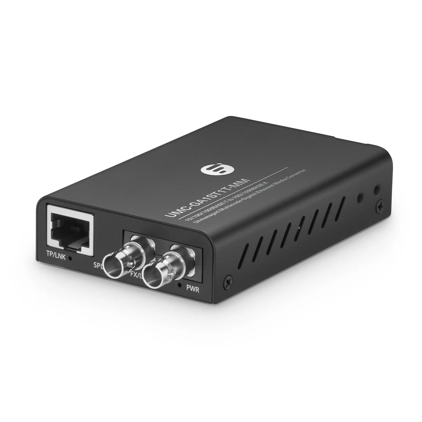 Mini Unmanaged 1x 10/100/1000Base-T RJ45 to 1x 100/1000Base-X Multimode ST 850nm 220/550m Gigabit Ethernet Media Converter, European Plug Standard