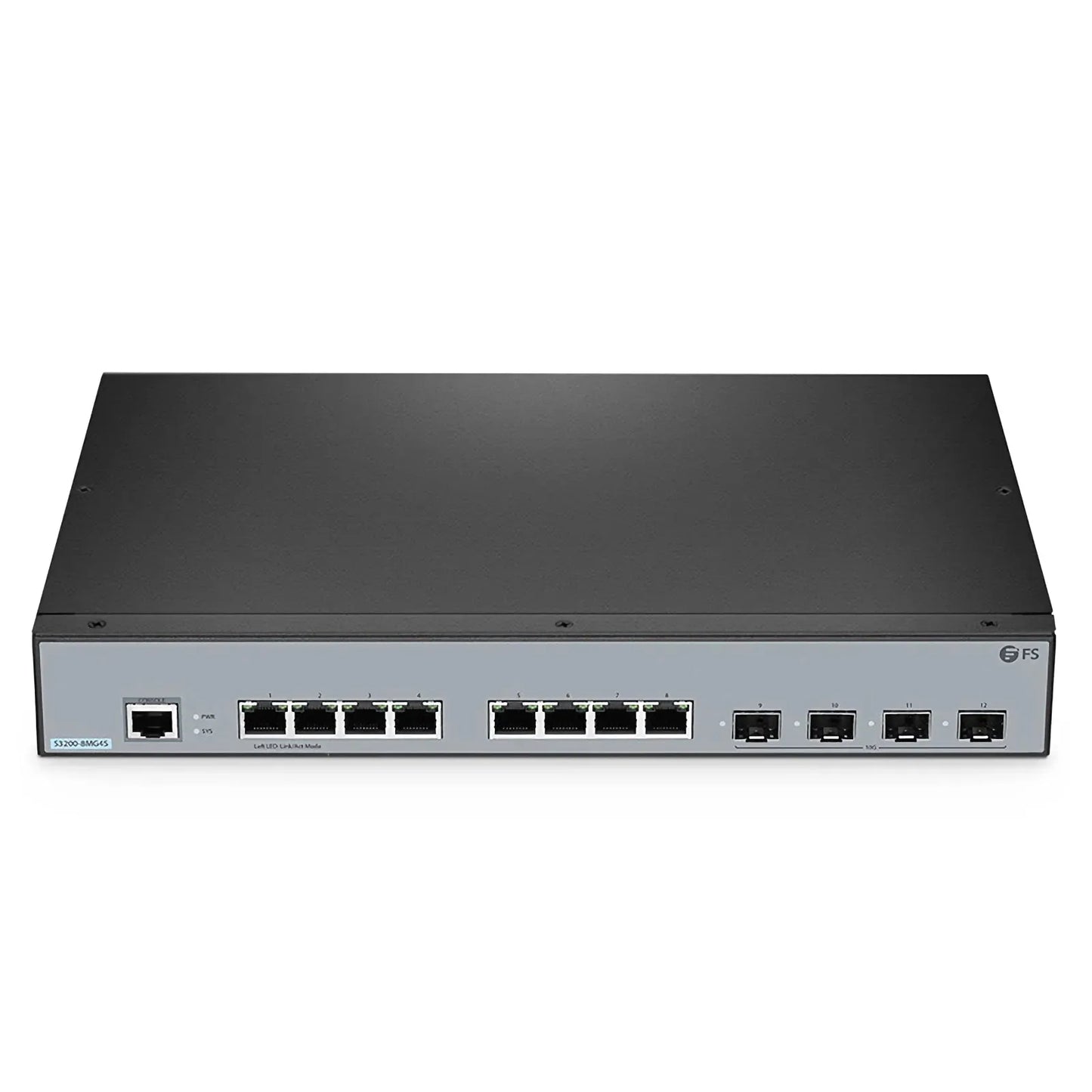 S3200-8MG4S, 8-Port Ethernet L2+ Switch, 8 x 100M/1000M/2.5G Multi-Gigabit RJ45, with 4 x 10Gb SFP+ Uplinks
