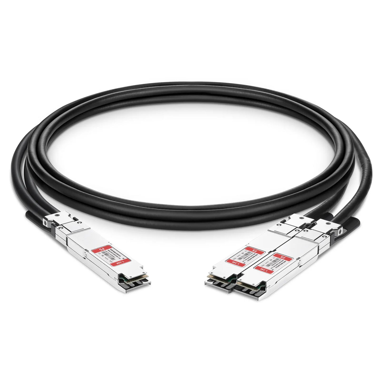1.5m (5ft) Generic Compatible 800G OSFP 8 x 100G PAM4 Finned Top to 2 x 400G OSFP 4 x 100G PAM4 Finned Top Passive Direct Attach Copper Breakout Cable