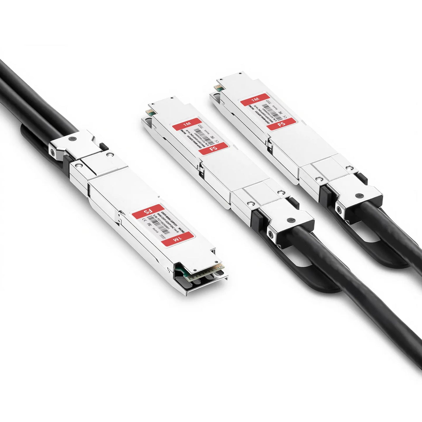 1m (3ft) NVIDIA/Mellanox MCP7Y00-N001 Compatible 800G OSFP 8 x 100G PAM4 Finned Top to 2 x 400G OSFP 4 x 100G PAM4 Finned Top InfiniBand NDR Passive Direct Attach Copper Breakout Cable for Quantum-2 Switches