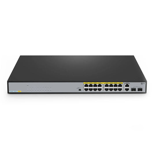 S2500L-18T2F-P, 18-Port Gigabit Ethernet L2 Unmanaged PoE+ Switch, 16 x PoE+ Ports@240W, 2 x 1Gb RJ45, with 2 x 1Gb SFP Uplinks, Desktop/Rackmount
