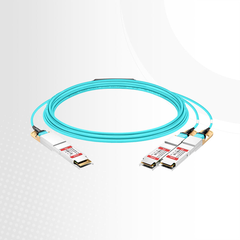 3m (10ft) HW QSFP-DD-2QSFP200G-AOC3M Compatible 400G QSFP-DD 8 x 50G PAM4 to 2 x 200G QSFP56 4 x 50G PAM4 Ethernet Active Optical Breakout Cable