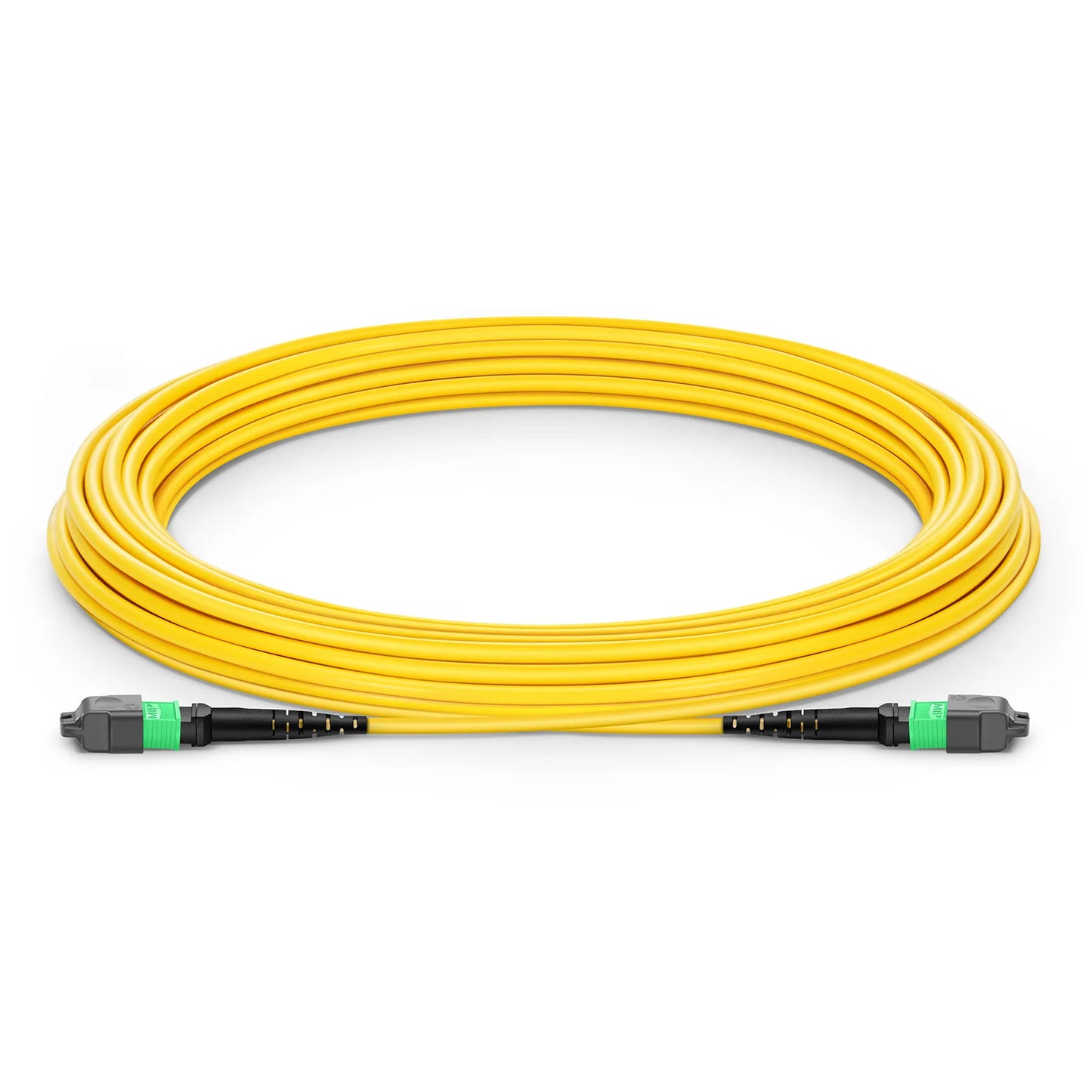 25m (82ft) MTP® Jumper, MTP®-12 APC (Female) to MTP®-12 APC (Female), 12 Fibers, Single Mode (OS2), Plenum (OFNP), 0.35dB Max, Type B, Yellow