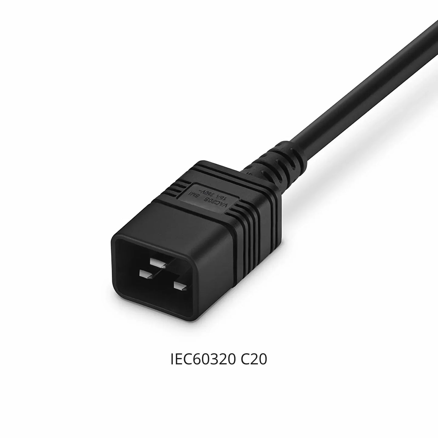 10ft (3m) IEC60320 C20 to IEC60320 C19 12AWG 250V/20A Power Extension Cord, Black