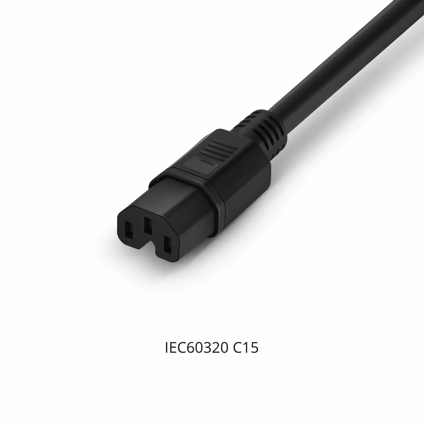 3ft (0.9m) NEMA 5-15P to IEC60320 C15 Heavy-Duty 14AWG 125V/15A Power Cord, Black