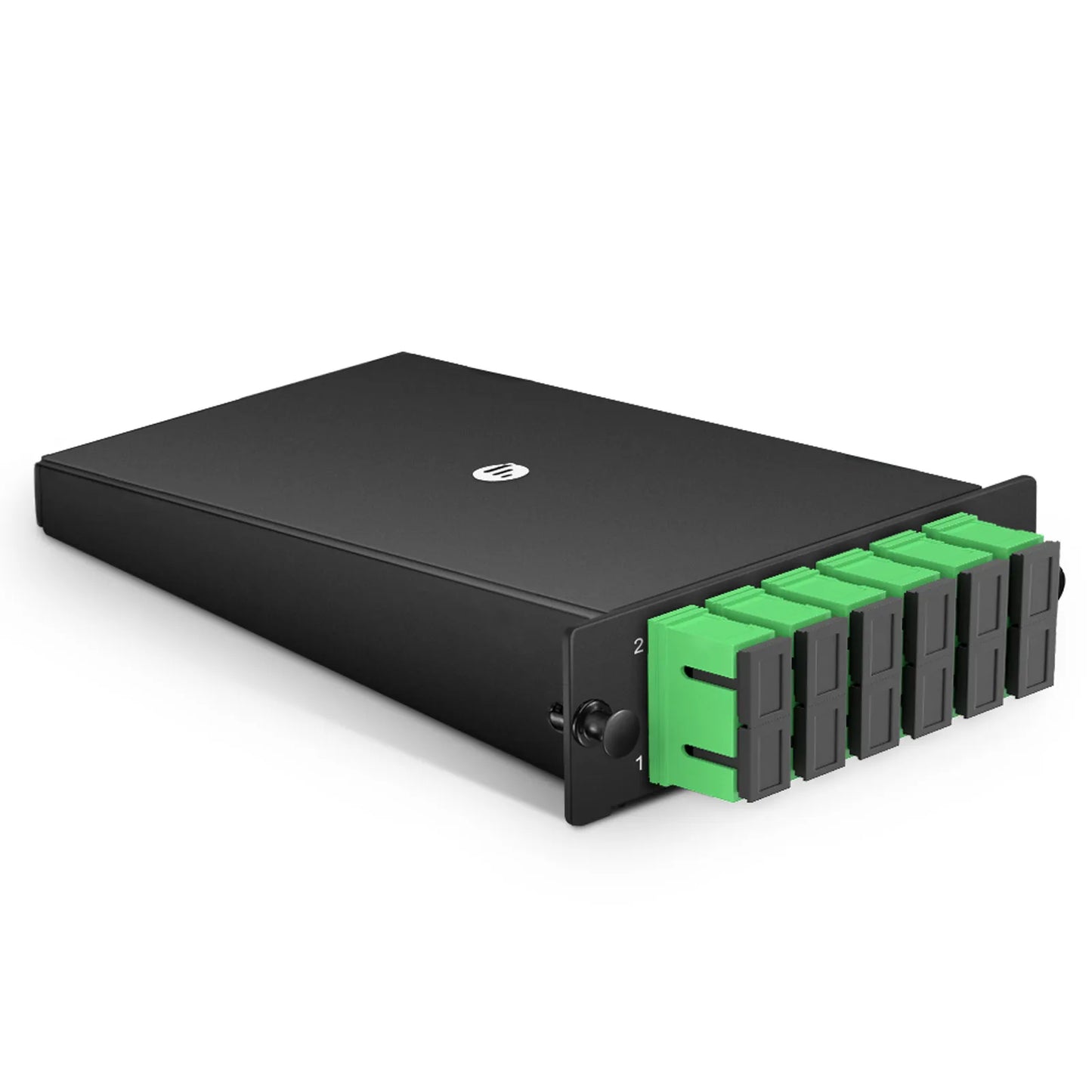 FHD™ SC Splice Cassette with Pigtails, 12 Fibers OS2 Single Mode, 6 x SC APC Duplex (Green), 0.3dB Max.