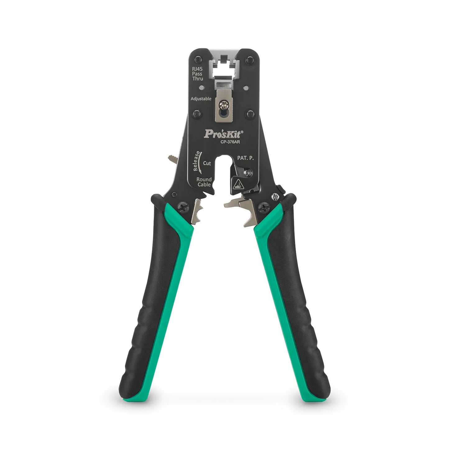 Cat5/6/7 RJ45 Pass-Through Professional Modular Crimper with Built-in Wire Cutter and Stripper