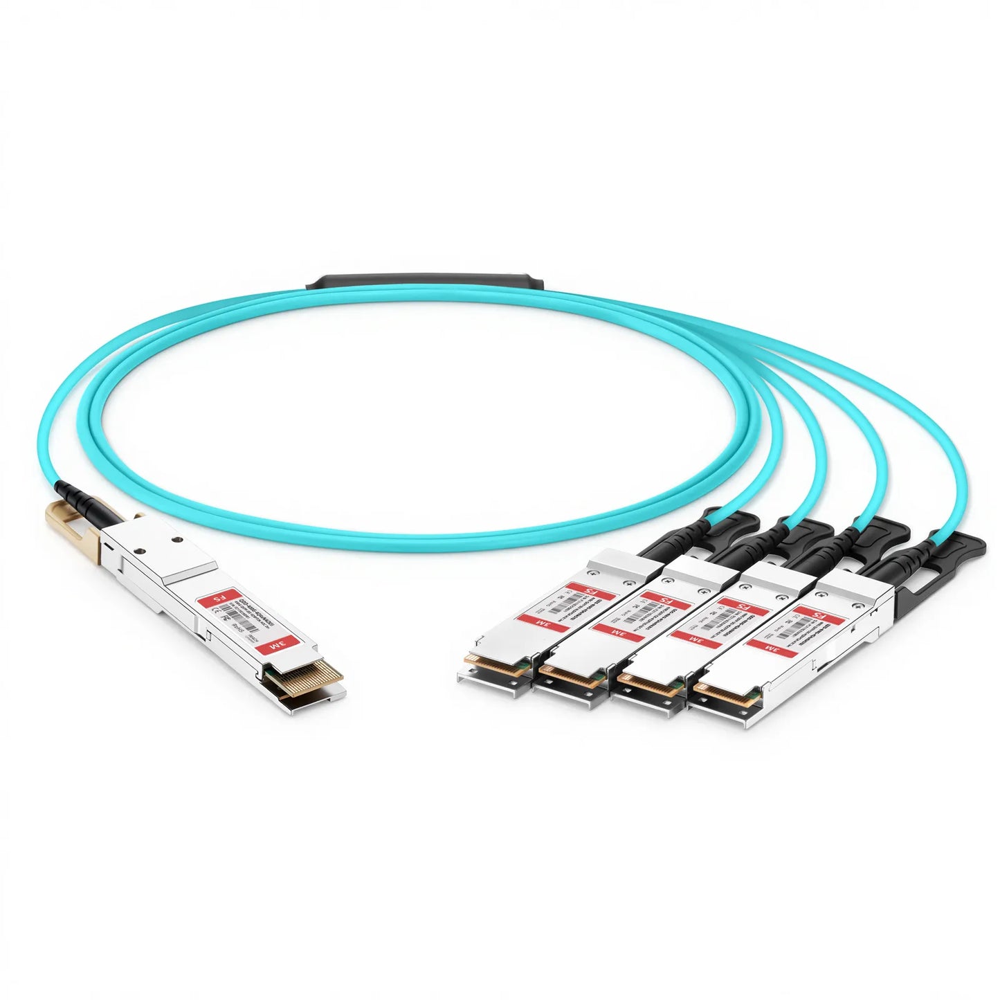 3m (10ft) Cisco Compatible 400G QSFP-DD 8 x 50G PAM4 to 4 x 100G QSFP28 4 x 25G NRZ Active Optical Breakout Cable