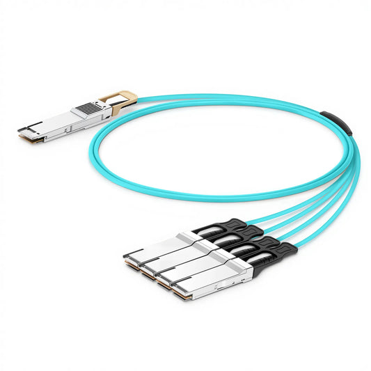 3m (10ft) Generic Compatible 400G QSFP-DD 8 x 50G PAM4 to 4 x 100G QSFP28 4 x 25G NRZ Active Optical Breakout Cable