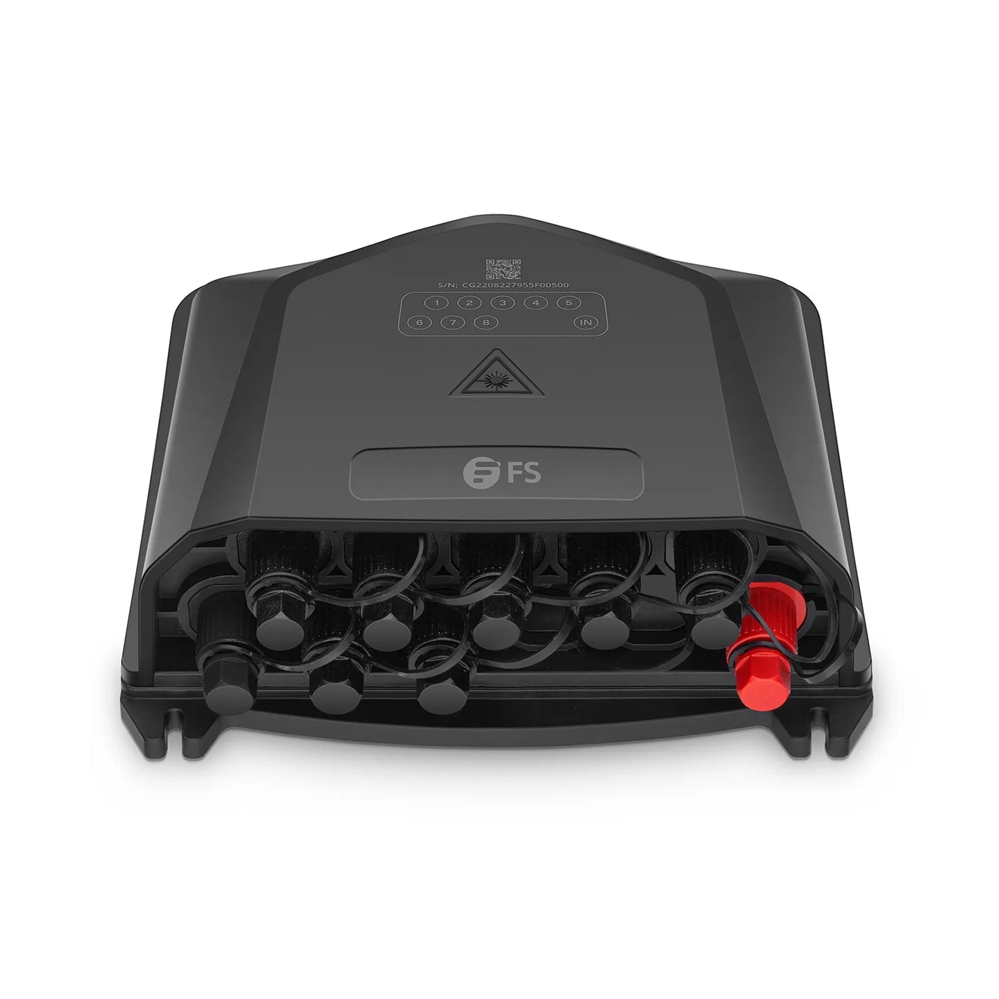 Fully Pre-Terminated End Box for Quick ODN, 9 ports, Hot-Melting (Non-open), 1x 8 splitter, SC Hardened Adapter, Insertion Loss ≤10.8dB, Return Loss ≥55dB, PP+GF, IP68, Wall/Pole/Aerial, Indoor/Outdoor