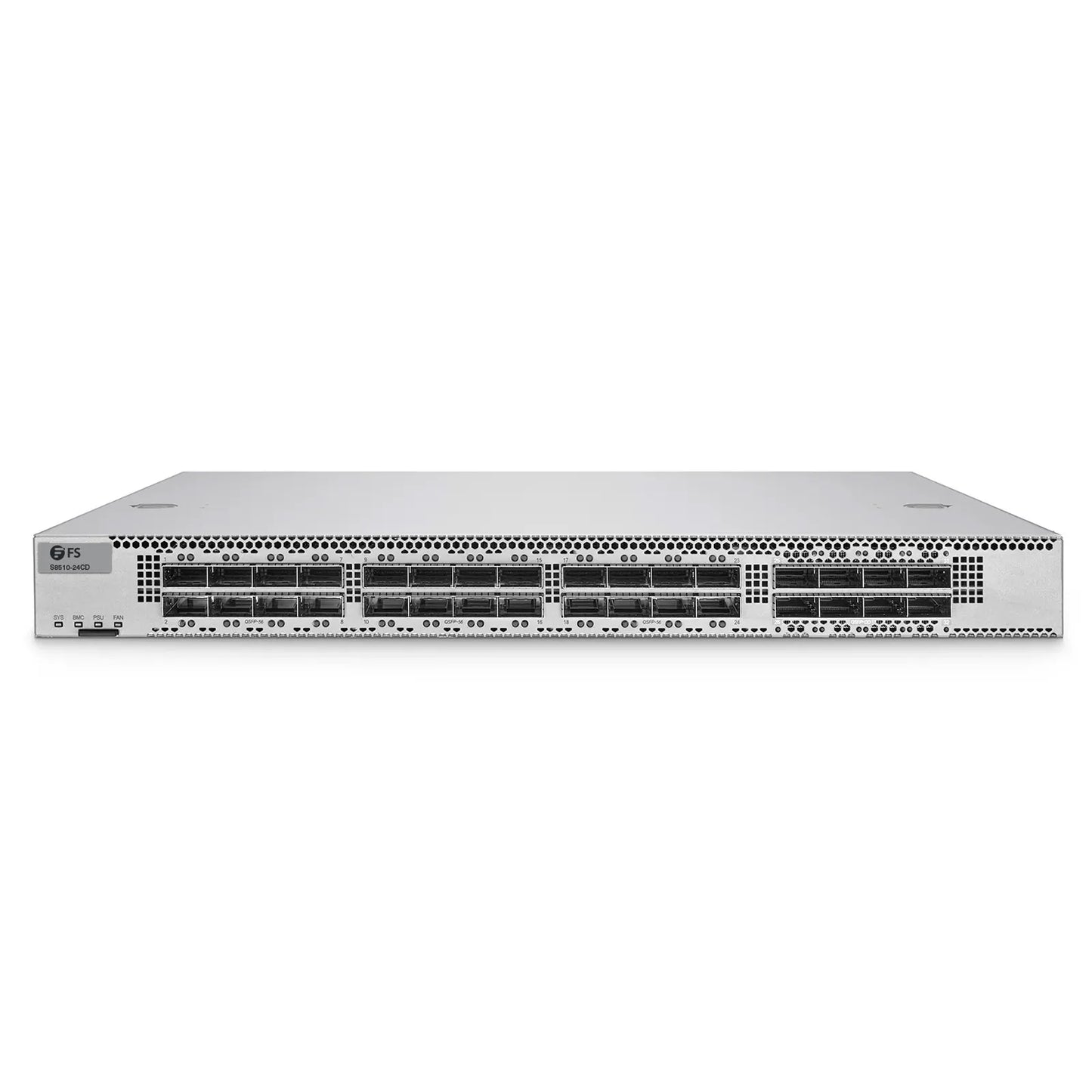 S8510-24CD, 24-Port Ethernet Ethernet L3 Switch, 24 x 200Gb QSFP56, with 8 x 400Gb QSFP-DD Uplinks, PicOS®, Broadcom Trident 4 Chip