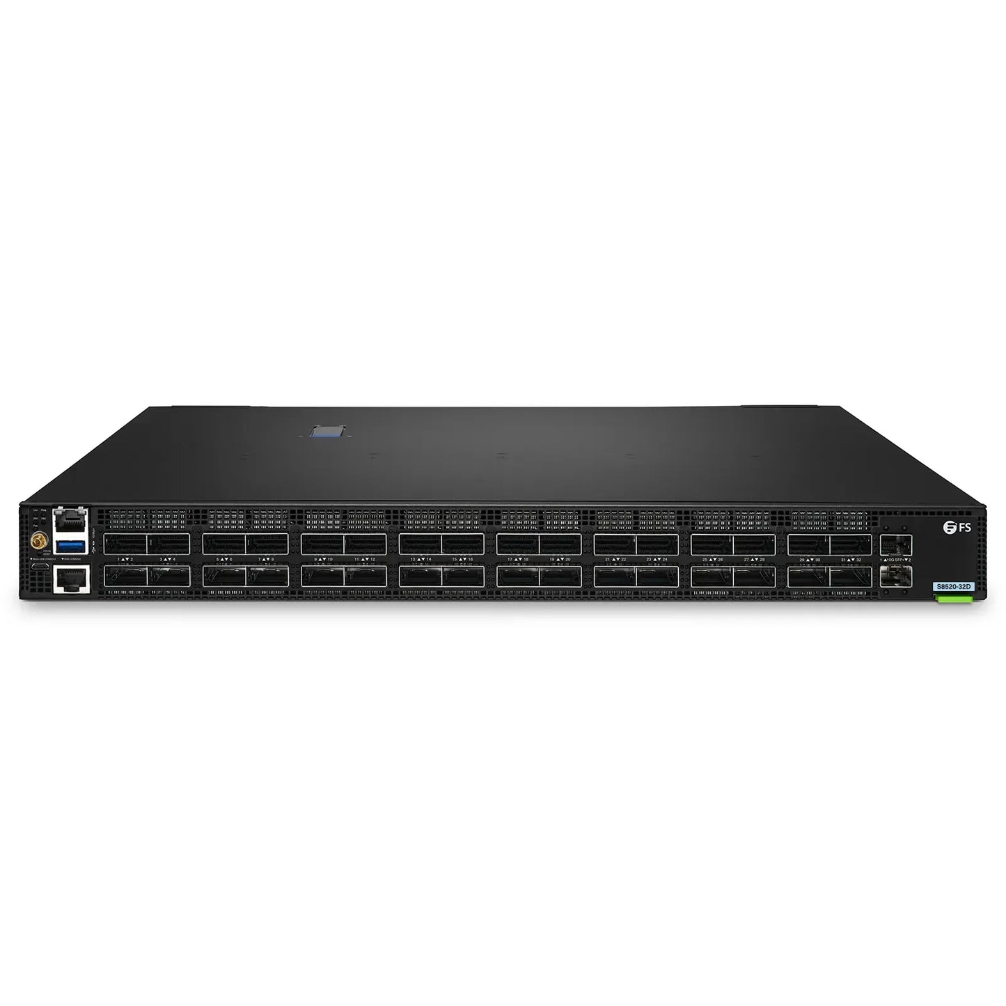 S8520-32D, 32-Port Ethernet L3 Switch, 32 x 400Gb QSFP-DD, PicOS®, Broadcom Trident 4 Chip