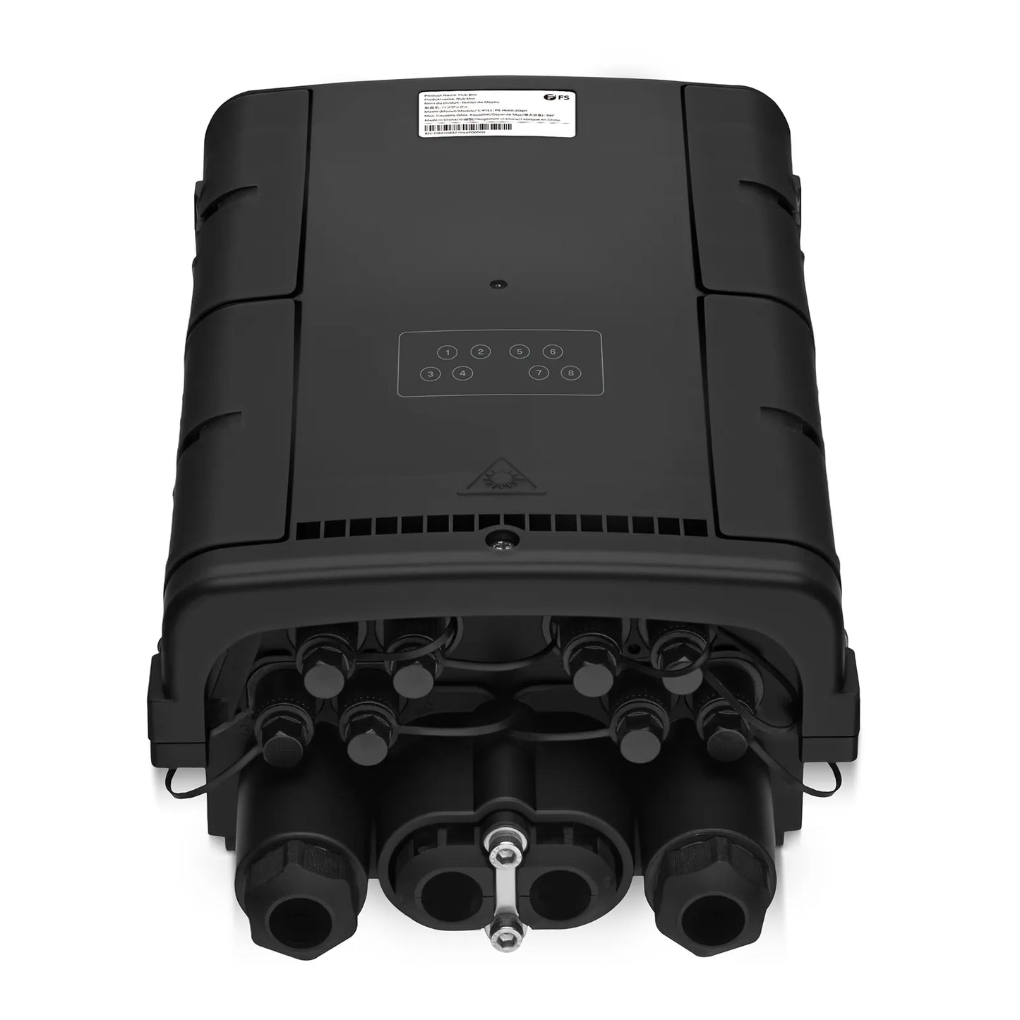 Fully Pre-Terminated Fiber Distribution Hub Box for Quick ODN, 1 Uncut Port, 2 Branch Ports and 8 SC/APC Hardened Adapters, Mechanical Seal, Supports 1:2/1:4/1:8 Mini Splitters, PP+GF, IP68, Wall/Pole/Aerial Mount, Indoor/Outdoor