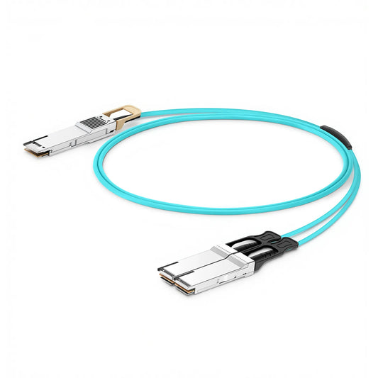 3m (10ft) HW QSFP-DD-2QSFP200G-AOC3M Compatible 400G QSFP-DD 8 x 50G PAM4 to 2 x 200G QSFP56 4 x 50G PAM4 Ethernet Active Optical Breakout Cable