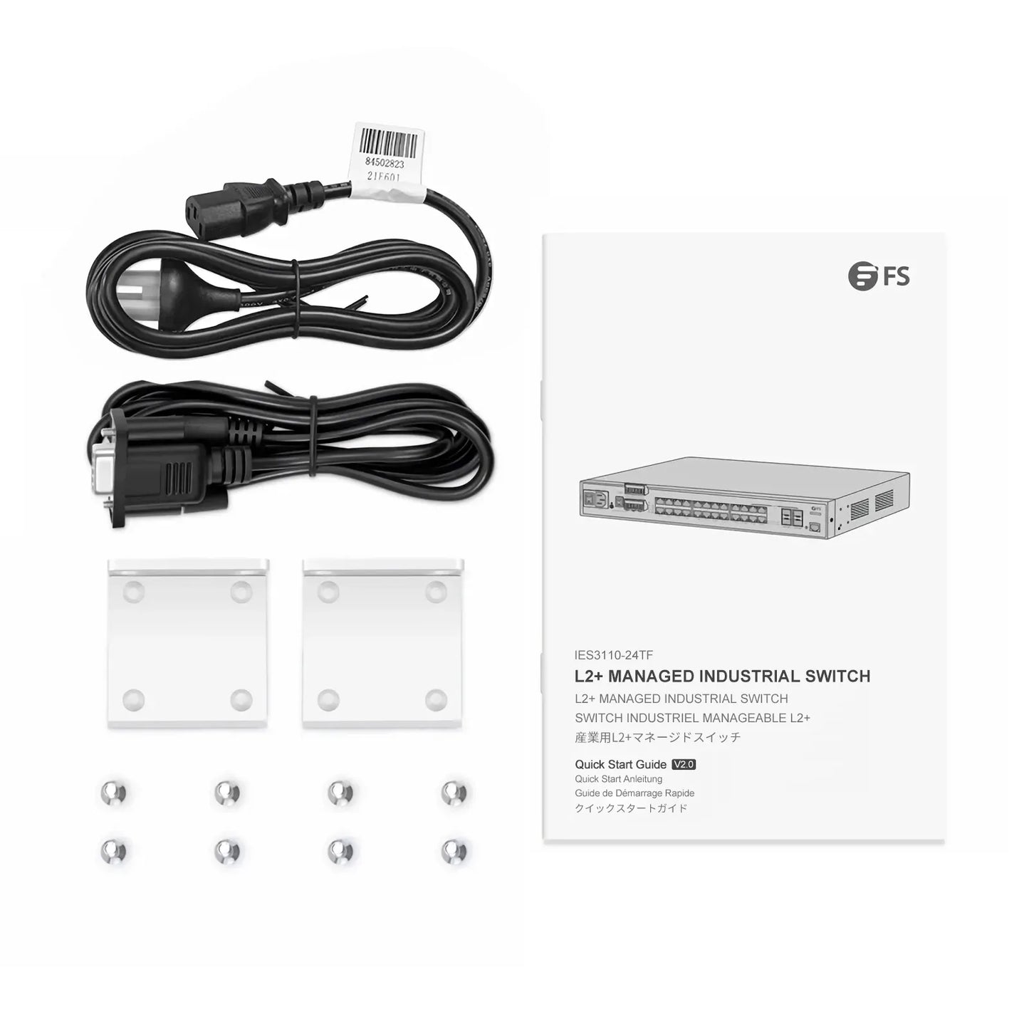 IES3110-24TF, 24-Port Gigabit Ethernet L2+ Managed Industrial Switch, 20 x 10/100/1000BASE-T, with 4 x 1Gb RJ45/SFP Combo, -40 to 75°C Operating Temperature